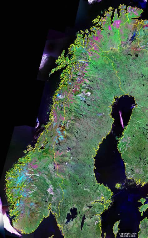 Map of Norway and Satellite Imagery .